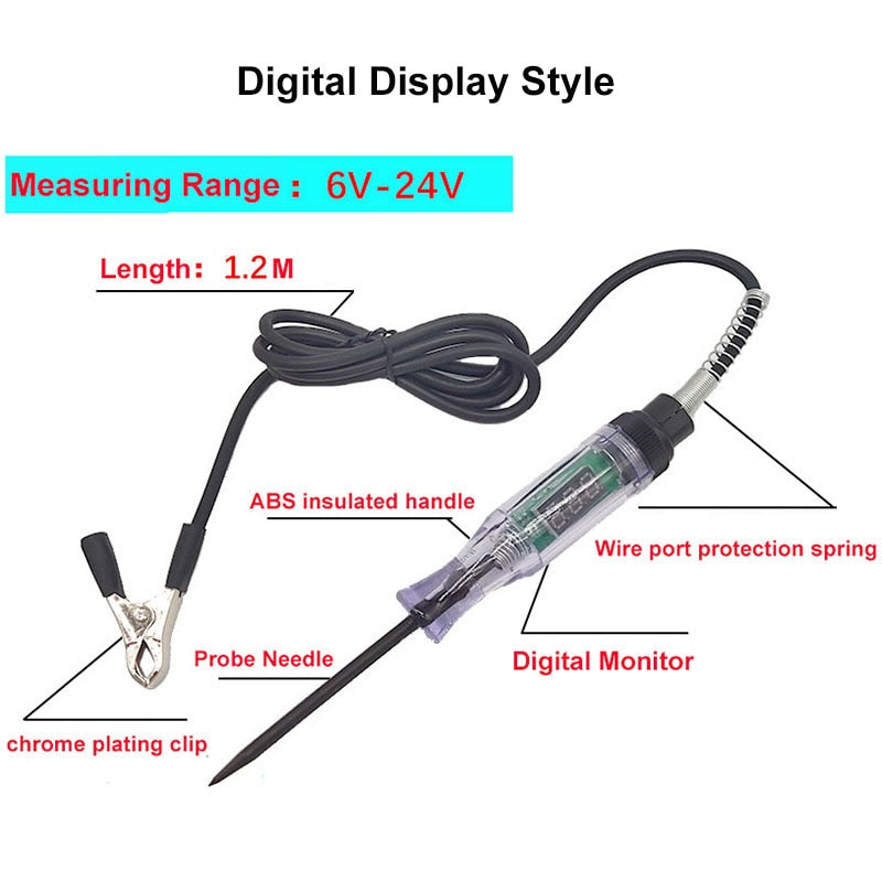 6V 12V 24V DC Car Truck Voltage Circuit Tester