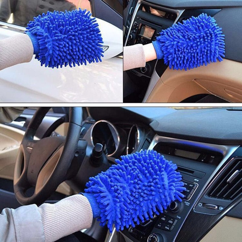 SPTA Soft Absorbancy Glove New Style Microfiber Car Washing Gloves