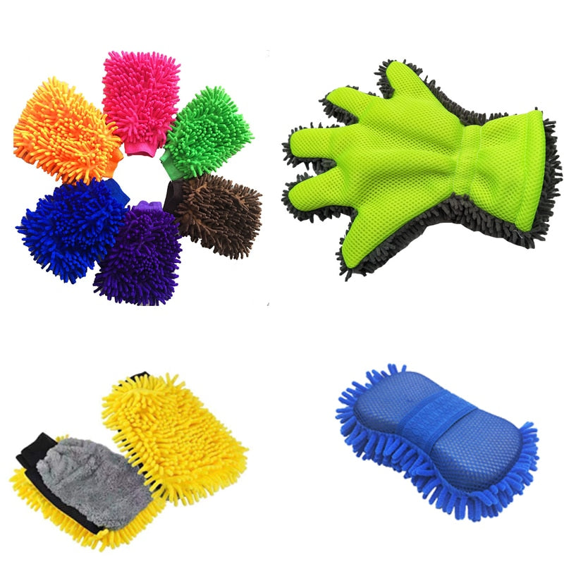 2 in 1 Ultrafine Fiber Chenille Microfiber Car Wash Glove
